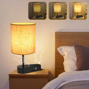 Tafellampen LED-lamp Aanraakschakelaar Dimbaar naast Bluetooth-nachtlampje Modern multifunctioneel lezen met oplaadpoorten