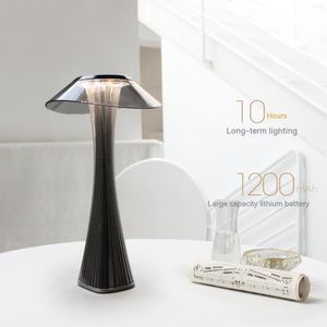 Lampes de table lampe à LED cristal Transparent lumière créative charge USB Protection à intensité variable yeux interrupteur tactile intelligent chevet