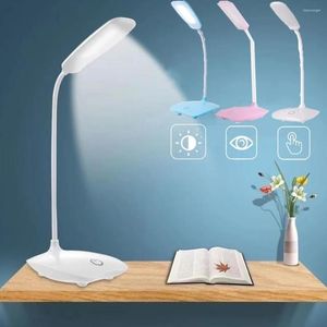 Lampes de table Lampe à LED USB Rechargeable Protection des yeux 3 niveaux Réglage de la luminosité Lecture Étude Veilleuse