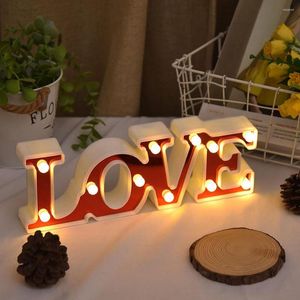 Tafellampen LED Letter Nachtlicht LAVE Vormige decorlamp voor Valentijnsdag Wedding Decoratie