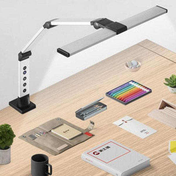 Lámparas de mesa LED Brazo largo Protección ocular Lectura Clip-on Lámpara de escritorio Pantalla de computadora de oficina Control remoto inalámbrico