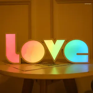 Lampes de table LED LOVE SIGN 3D Night Lights Colorful Light Lamp Saint Valentin Decor Light for Home Party