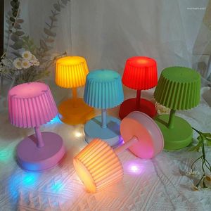 Tafellampen LED Mini Lamp Batterij Powered Music Night Lights Living Children Slaapkamer Bedide Home Decoratie Bureau Licht