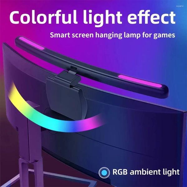 Lampes de table LED Monitor Light Bar avec une lampe rétro-éclair RVB 3 lumières de couleur pour les yeux de jeu pour ordinateur portable.