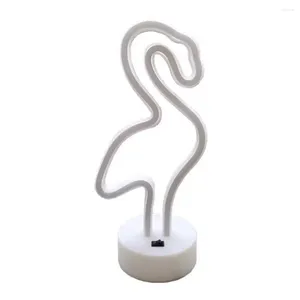 Lámparas de mesa Letrero de neón LED Luz nocturna de alta calidad Luces temáticas caprichosas Flamenco D Decoración de escritorio Usb / batería