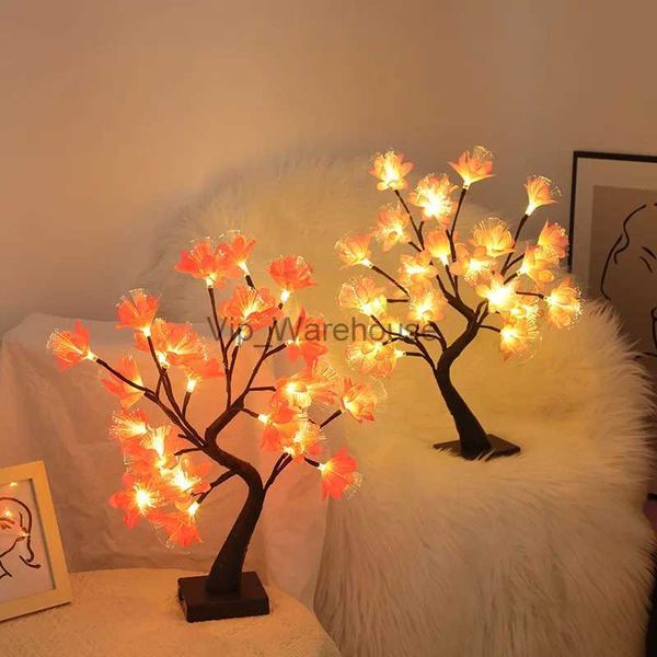 Lampes de table LED lampe de nuit arbre de noël éclairage USB érable lumière décoration de la maison lampe de nuit bureau vacances décoration lumière YQ231006