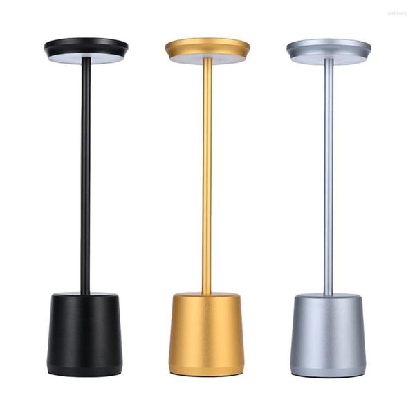 Lampes de table LED veilleuse en alliage d'aluminium petite lampe de bureau 2200mAh contrôle tactile ambiant Rechargeable pour chambre maison Restaurant