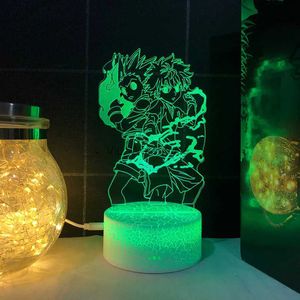 Tafellampen Led Nachtlampje Anime Aanval Op Titan Voor Thuis Kamer Decor Tafellamp Cool Kid Kind Gift Gon en Killua Figur YQ231006