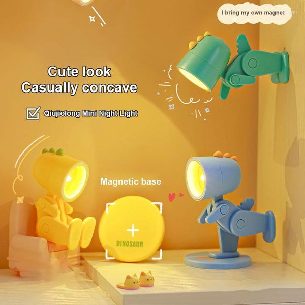 Lámparas de mesa LED Luz de noche Mini Lindo Pet Ins Regalo para estudiantes Lámpara plegable de dibujos animados Habitación para niños Decoración de dormitorio