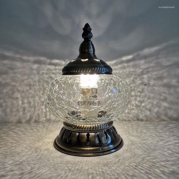 Lampes de table Led veilleuse décor de chambre lampe de chambre fissurée par la glace décoration de la maison en général