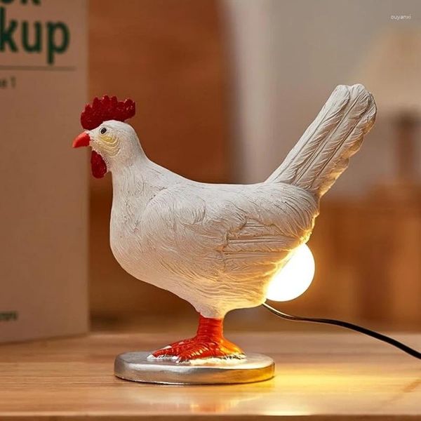 Lámparas de mesa Luces LED Night Lights Funny Animal Chick Light Pascua Carnaval Ornamentos Regalos para niños Decoración del hogar Lámpara de pollo