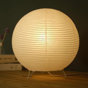 Tafellampen LED-papier lantaarn bureaulamp creatieve retro eenvoudige nachtkastje nacht lichte lampenkap metalen base indoor verlichting luminarias