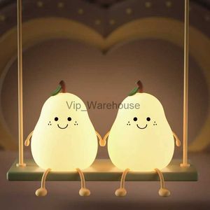 Lampes de table LED poire fruits veilleuse USB Rechargeable gradation tactile Silicone lampe de Table chambre chevet décoration Couple cadeau bébé lumière YQ231006