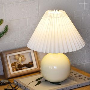 Tafellampen led geplooide lamp ins xianfan keramiek voor woonkamer huis deco schattig met tricolor lamp naast