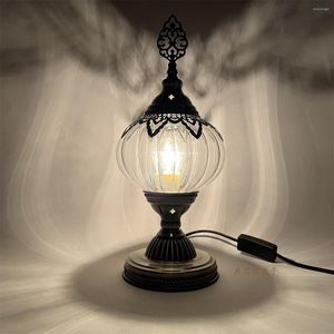 Tafellampen LED POMPIN LAMP SLAAPKAMER BALK STRIPE LUMINARIA Woonkamer Bedside Glass Lampe de Chevet Night Light Decoration Lampara