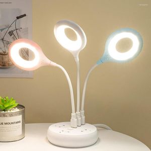 Tafellampen LED Leesbureau Lamp Night Light USB Interface Mini Oogbescherming draagbaar bed voor studenten om te leren lezen