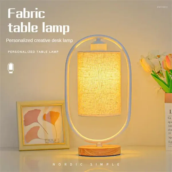 Lámparas de mesa Luz de lectura LED Madera maciza Hogar de madera Decoración creativa para el hogar Herramienta de iluminación Lámpara de escritorio Metal Noche simple moderna