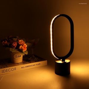 Lámparas de mesa, lámpara LED recargable, Bar, dormitorio, anillo, escritorio para sala de estar, mesita de noche, restaurante, luz nocturna, decoración del hogar