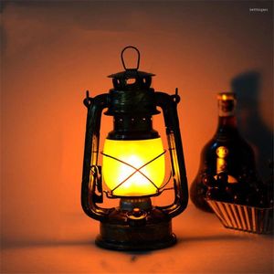 Tafellampen LED Oplaadbare vintage kerosine camping licht draagbaar dimbaar vlam effect nachtlichten bar café restaurant lamp decor