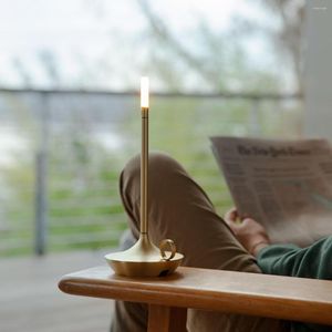 Lámparas de mesa LED restaurante moderno USB recargable velas lámpara estudio lectura escritorio luz para decoración del hogar dormitorio al lado de la noche