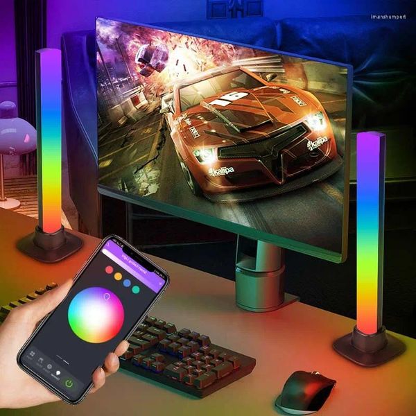 Lámparas de mesa LED RGB Colorida Bar Lights Aplicación móvil Tuya Control Light Music Desktop Juego Lámpara de decoración inteligente