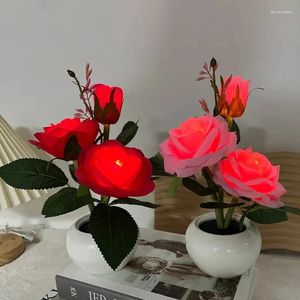 Lampes de table LED ROSE NIGHT Light Stepless Sembally USB rechargeable Garland Fairy Lamp For Kids Bedroom Home au chevet Decoration