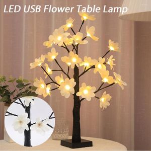 Tafellampen LED Simulatie Bloemlamp USB Bediende kerstboom Fairy Lights Night Slaapkamer Decoratie Moederdaggeschenk