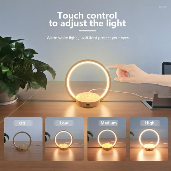 Lámparas de mesa LED Smart Desk Lamp Induction Touch Modern Bedside Bedside Bedside Light Light y lectura