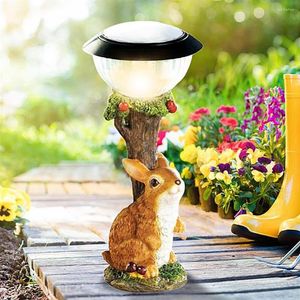 Lámparas de mesa LED Luz solar Pequeño animal Escultura Resina Artesanía Estatua Linterna Adornos Jardín Balcón Dormitorio Decoración del hogar Lámpara de escritorio