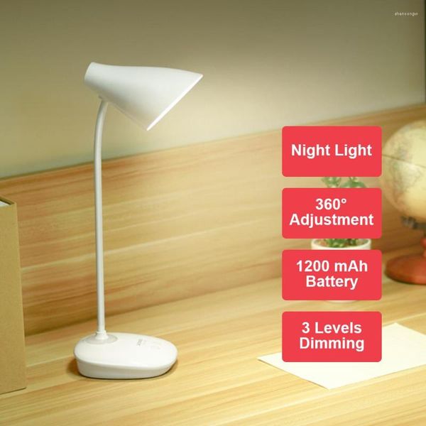 Lampes de table LED support lampe de bureau moderne tactile interrupteur 5V Rechargeable étudiant étude pour chambre travail bureau