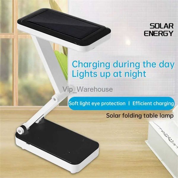 Lámparas de mesa Lámpara de mesa LED Batería solar Recargable Plegable Ajustable Lámparas de escritorio recargables USB con 24 LED Lectura Luces LED solares YQ231006