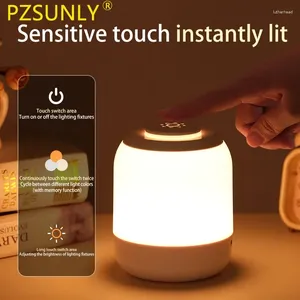 Tafellampen LED Touch Lamp Night Light Bed Slaapkamer met sensor draagbare bureau voor kinderen cadeau