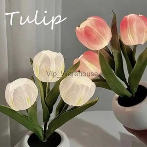 Tafellampen LED Tulp Bloempot Tafellamp Interieurdecoratie Bloempot Sfeer Bureaulamp voor Woonkamer Slaapkamer Nachtkastje Studie YQ231006