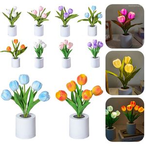 Tafellampen LED TULIP Nachtlicht kunstmatige bloemlamp sfeer romantisch voor slaapkamer bedkamer decor decor