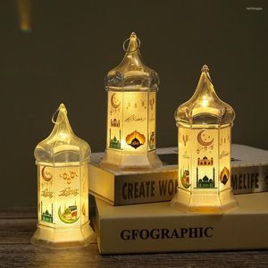 Tafellampen LED Wind Lantaarn Elektronische kaarslichten Hangend ornament voor Eid Mubarak Muslim Festival Decoratie
