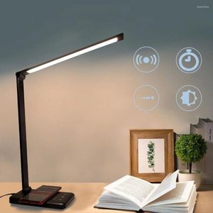 Lampes de table LED lampe tactile sans fil USB rechargeable réglable bureau de lecture pliable 180 rotation pliable protection des yeux bureau
