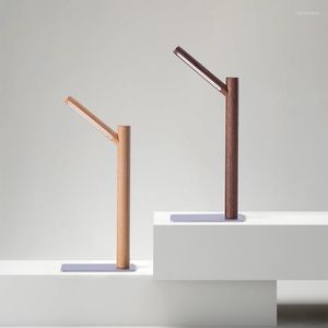 Lampes de table LED Lampe en bois Nordic Creative Branch Structure Liseuse 360 ° Réglable USB Rechargeable Bureau