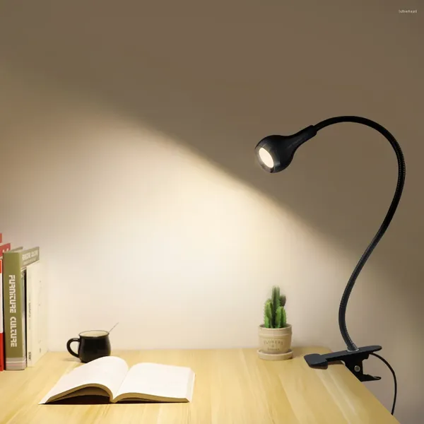 Lampes de table LEDS CLIP de lampe de bureau Livre USB Léger Light Side Flexible Protection Eye Protection Lecture avec Holder Étude Room de chambre décor