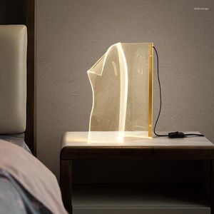Tafellampen lichtgeleider creatieve led lamp postmodern eenvoudige woonkamer slaapkamer bedroom bed showroom deco goud desk verlichting