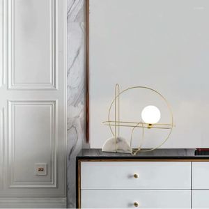 Lampes de table lumière luxe lampe de chevet personnalité post-moderne ligne minimaliste marbre chambre étude modèle chambre bureau décoratif