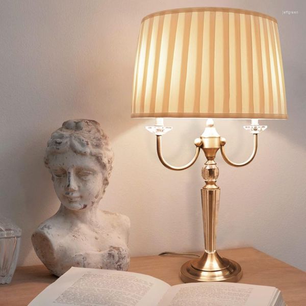 Lampes de table Lumière Luxe Cristal Lampe de bureau Chambre Chevet Style Nord-européen Salon El Chaud