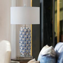 Lampes de table Léman de luxe LUXE LAMPE CHAMBRE DE LAMPE MODERNE MODIQUE SIMPLE ITALIAN DÉCHANGE BLUE VILLA Céramique