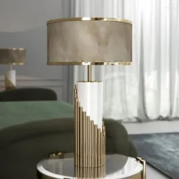 Lampes de table légères luxe postmoderne simple marbre lampe en marbre européen gold-côté salon chambre el