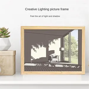 Lampes de table Light Painting Frame Interrupteur Button créatif PO Night Night Image d'éclairage simple et à la mode
