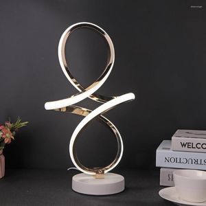 Tafellampen woonkamer lamp 86-260V lezen modern spiraal led licht metaal bed decoratief verlichting decor