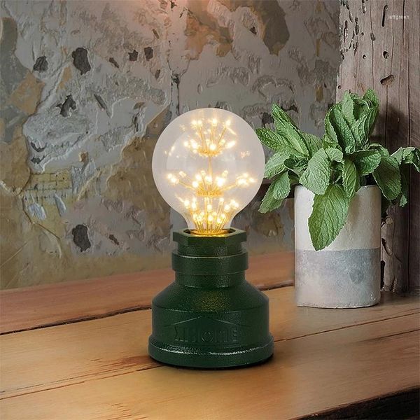 Lámparas de mesa Loft Vintage Dimmer Lámpara Tubo Luces de escritorio Base de hierro para sala de estudio Novedad Iluminación nocturna E27 Bombilla Edison