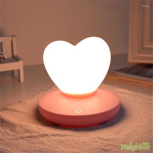 Tafellampen Love Heart Small Lamp Led Night Lights Creative USB Novel Home Gift Smosfeer Desk Lighting Decoration armaturen