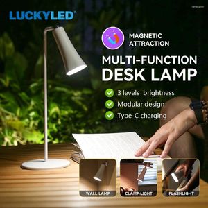 Lámparas de mesa Lucking LED Luck Luck Tipo-C Recargable 4000K Lectura 4 en 1 Noche de noche portátil Luz inalámbrica