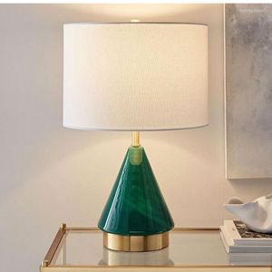 Tafellampen Lukloy American Green Triangle Glazen LED LAMP SLAAM SLAAP KAMBADE MODERE MINIMalistische Licht voor Woonkamer