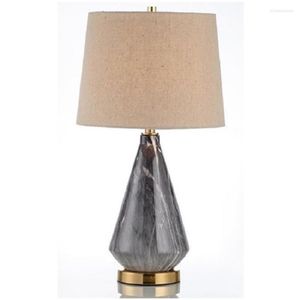 Lampes de table LukLoy en céramique LED lampe de chevet lumière minimaliste américaine pour salon famille chambre décoration
